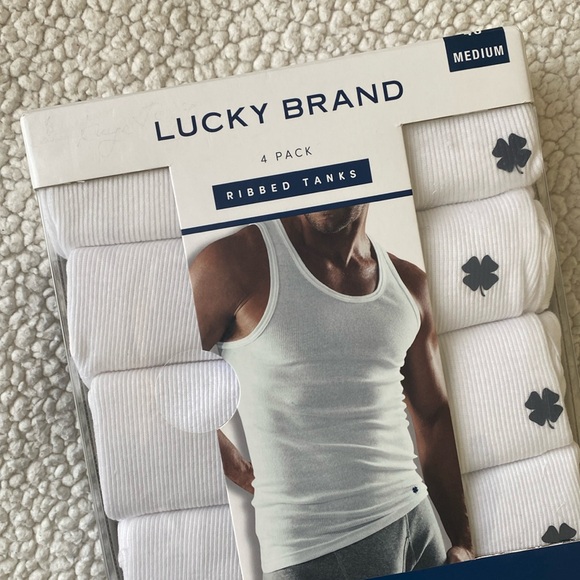 *NIB* Lucky Brand Men’s 4-Pack Ribbed Tanks - Picture 3 of 7